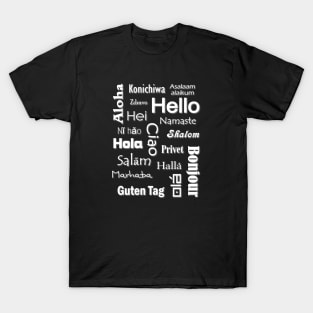 Graphic Pattern of Hello in Many Languages T-Shirt